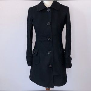 Tulle wool black peacoat.